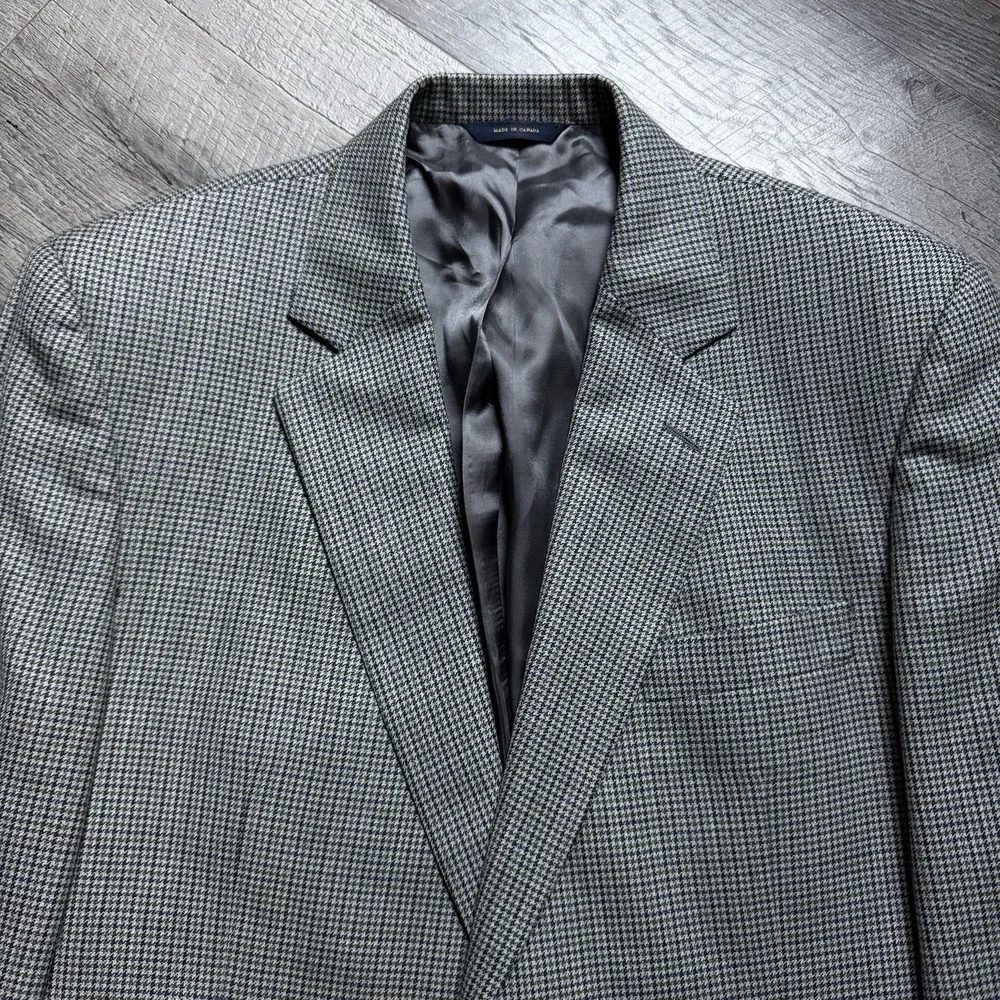 Brooks Brothers 43L Green Gingham Check Fitzgerald Blazer Sport Coat Suit Jacket